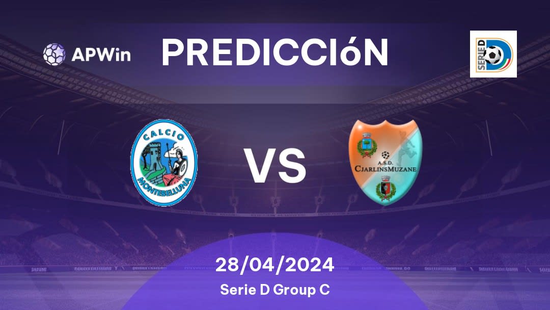 Predicciones Montebelluna vs Cjarlins Muzane: 28/04/2024 - Italia Serie D Group C