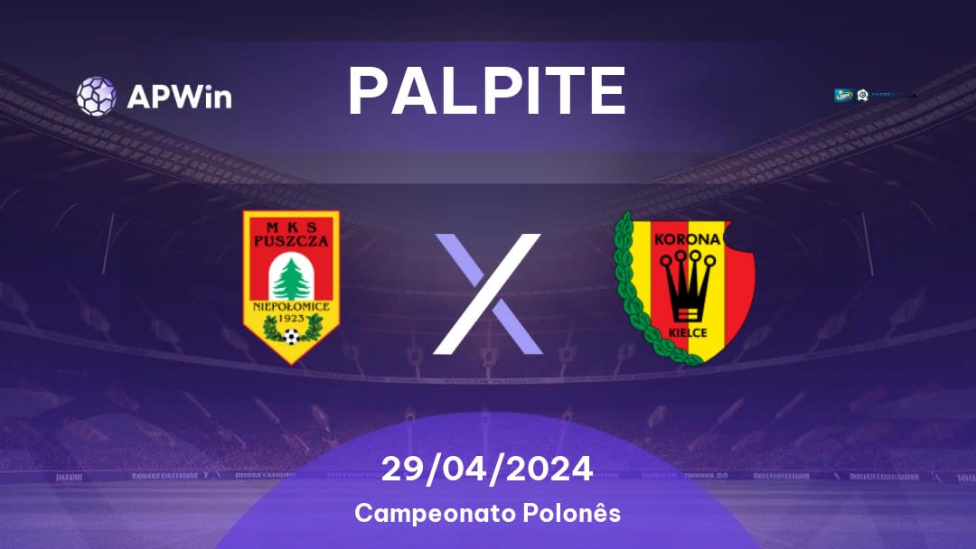 Palpite Puszcza Niepołomice x Korona Kielce: 29/04/2024 - Campeonato Polonês