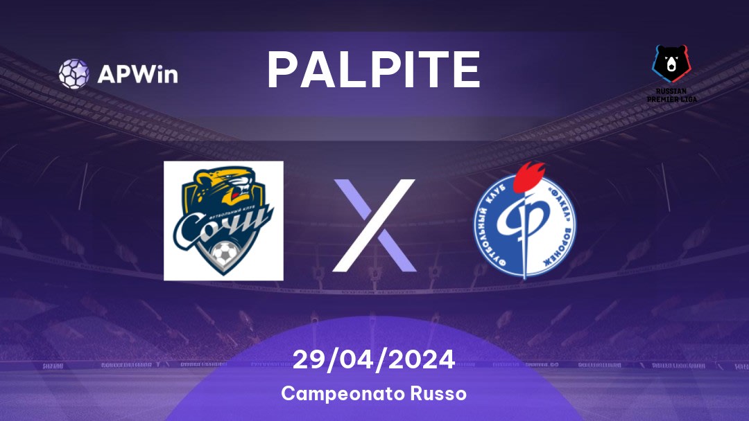 Palpite FK Sochi x Fakel: 29/04/2024 - Campeonato Russo