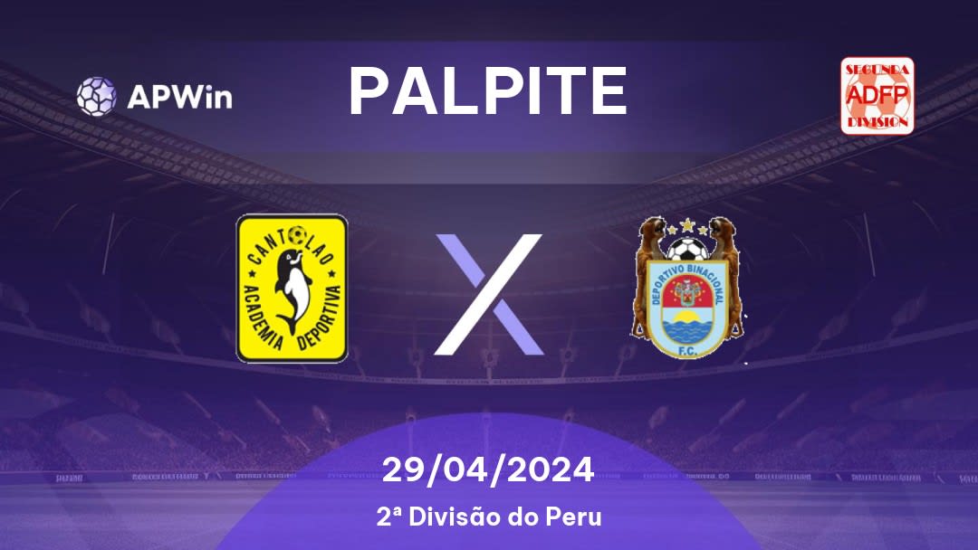 Palpite Academia Cantolao x Deportivo Binacional: 29/04/2024 - 2ª Divisão do Peru