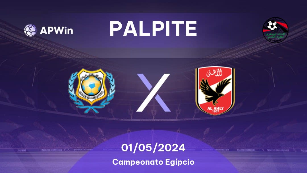 Palpite Ismaily SC x Al Ahly: 01/05/2024 - Campeonato Egípcio