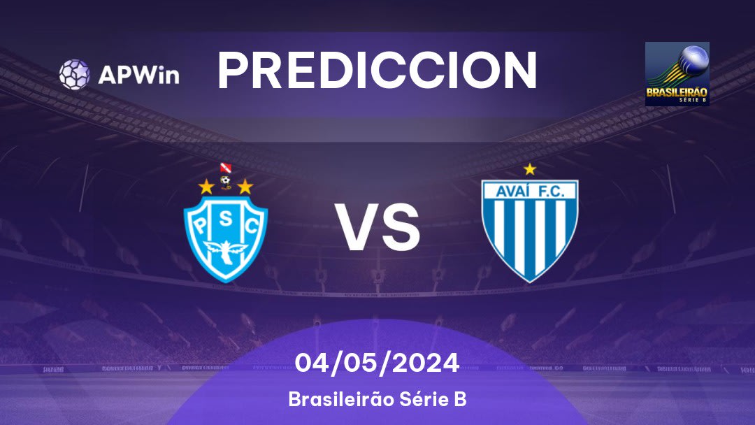 Predicciones Paysandu vs Avaí: 03/05/2024 - Brasil Brasileirão Série B