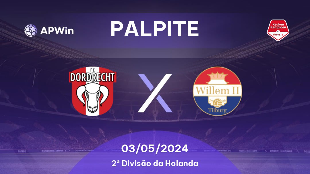 Palpite Dordrecht x Willem II: 20/11/2022 - Holanda Eerste Divisie