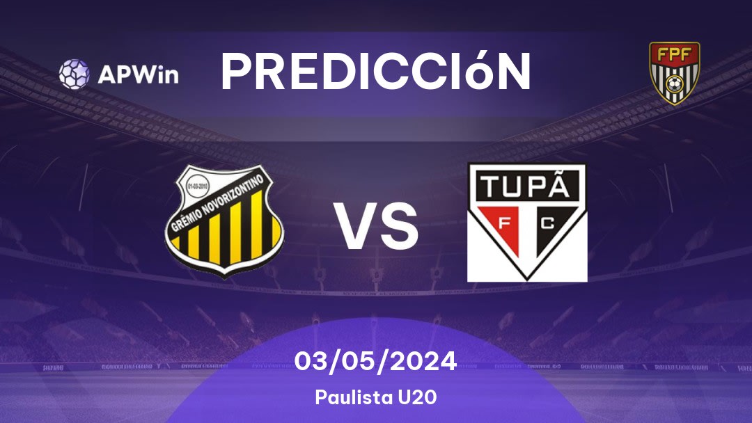 Predicciones Novorizontino U20 vs Tupã U20: 03/05/2024 - Brasil Paulista U20