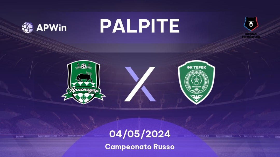 Palpite Krasnodar x Akhmat Grozny: 04/05/2024 - Campeonato Russo