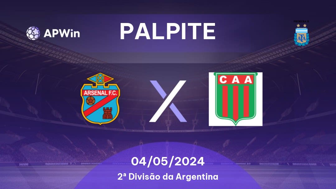 Palpite Arsenal de Sarandí x Agropecuario: 04/05/2024 - 2ª Divisão da Argentina