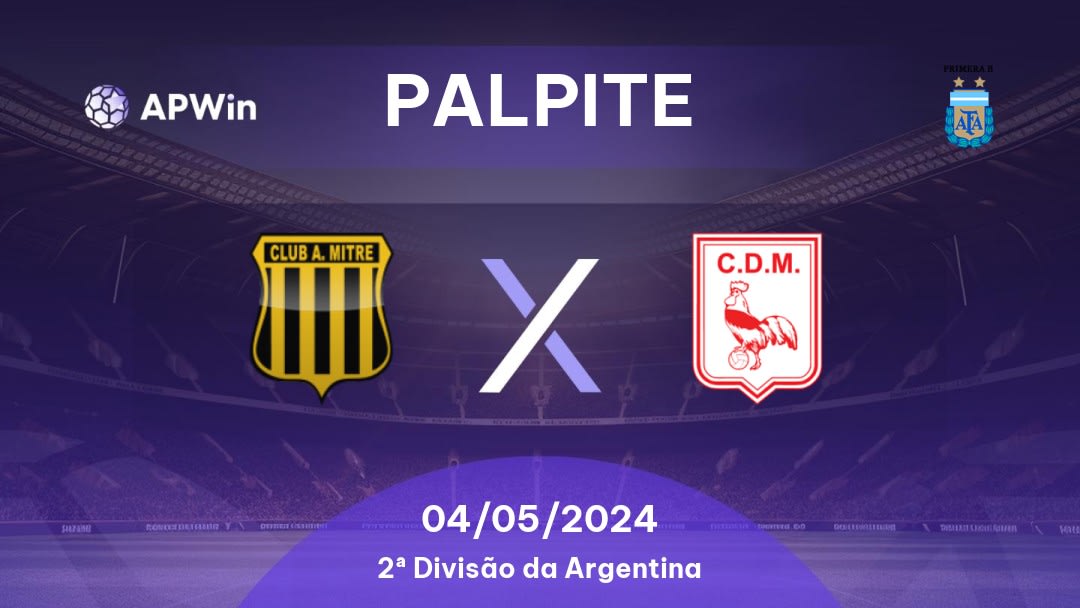 Palpite Club Atlético Mitre x Deportivo Morón: 04/05/2024 - 2ª Divisão da Argentina