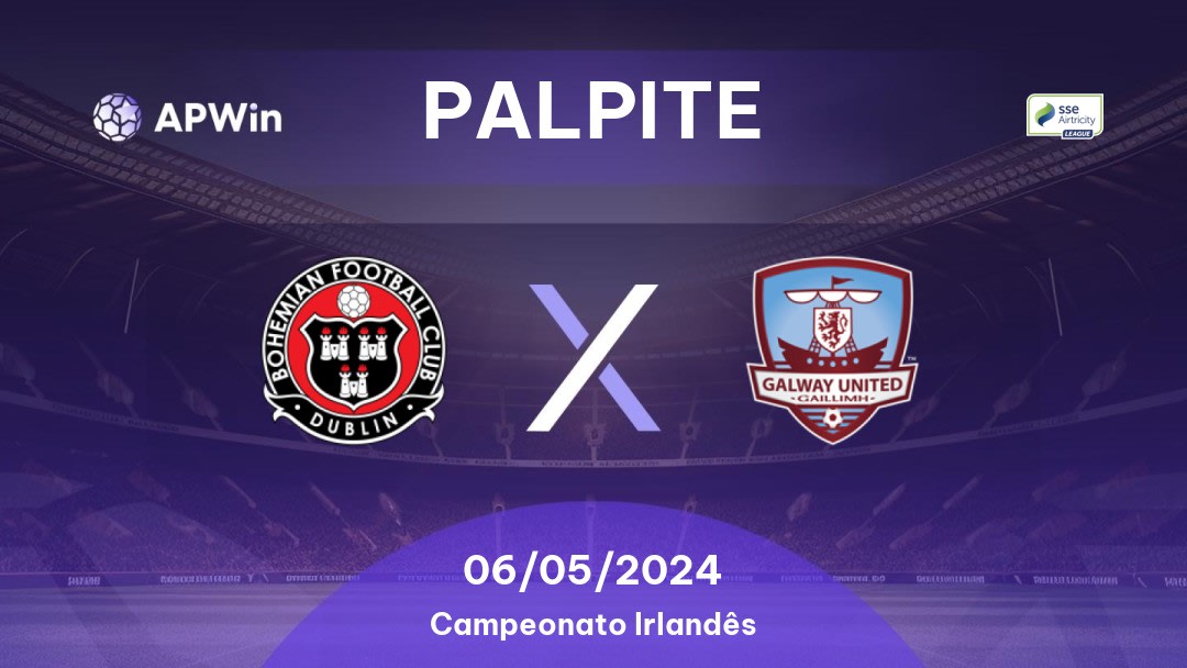 Palpite Bohemians x Galway United: 06/05/2024 - Campeonato Irlandês