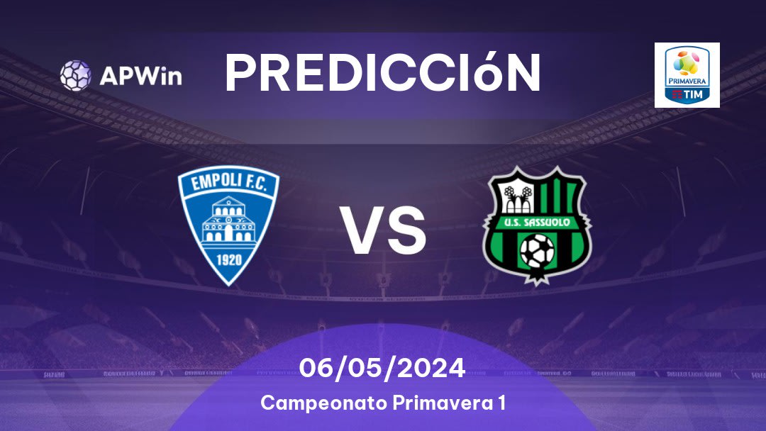 Predicciones Empoli U19 vs Sassuolo U19: 06/05/2024 - Italia Campionato Primavera 1