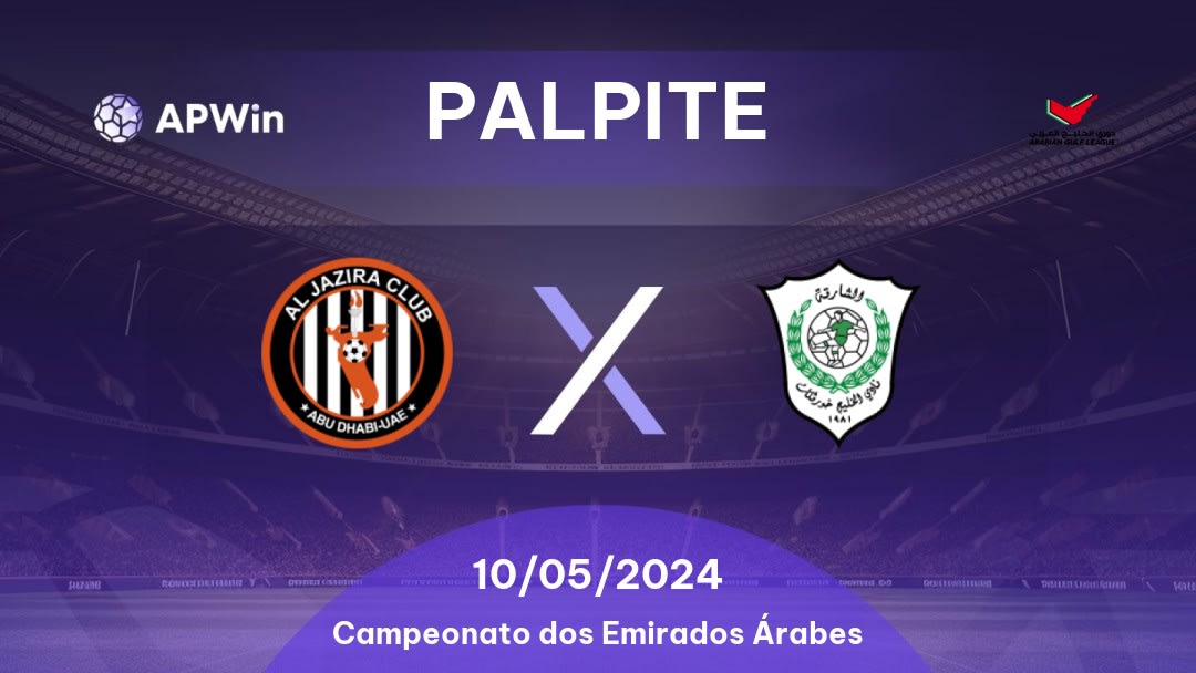 Palpite Al Jazira x Al Khaleej: 10/05/2024 - Campeonato dos Emirados Árabes