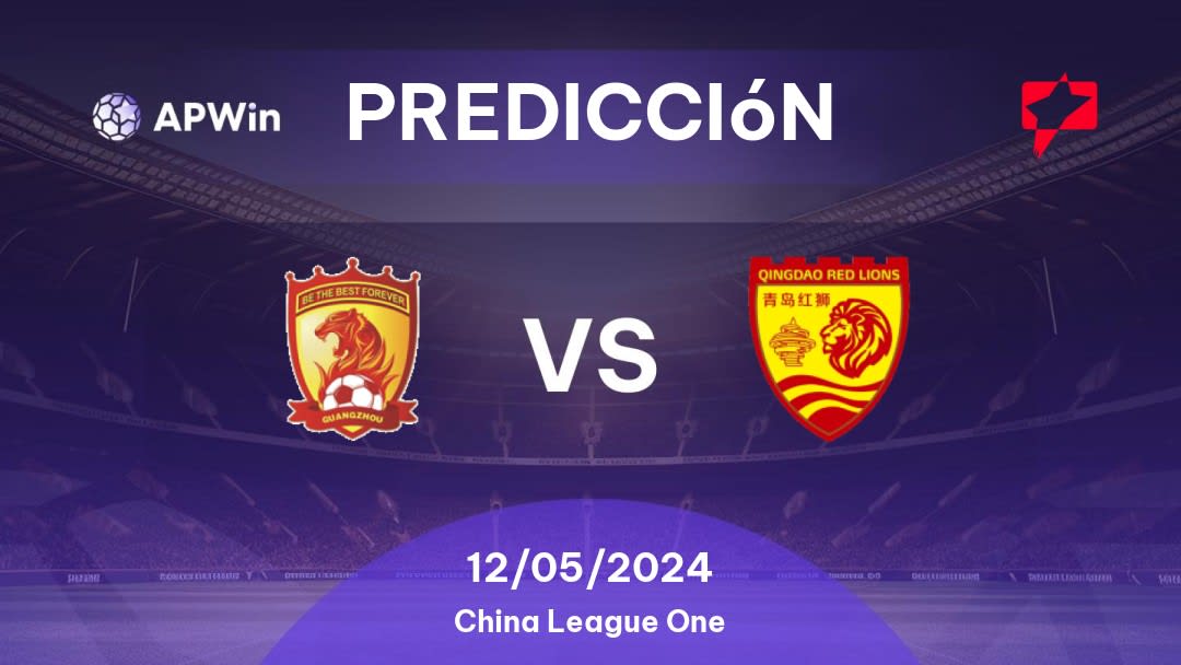 Predicciones Guangzhou Evergrande vs Qingdao Red Lions: 12/05/2024 - China China League One