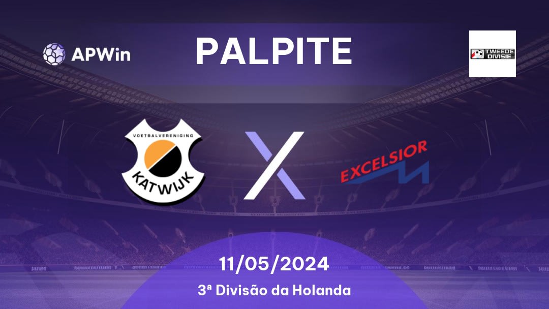 Palpite Katwijk x Excelsior Maassluis: 11/05/2024 - 3ª Divisão da Holanda