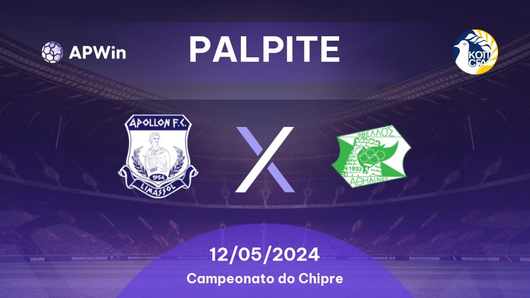 Palpite Apollon x Othellos: 12/05/2024 - Campeonato do Chipre