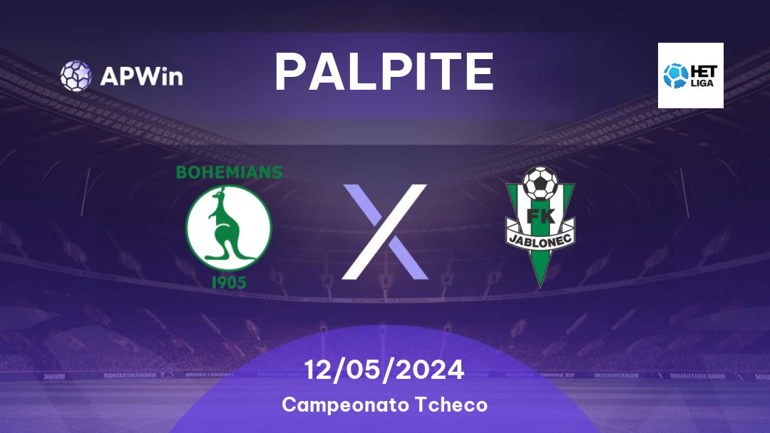 Palpite Bohemians 1905 x Jablonec: 12/05/2024 - Campeonato Tcheco