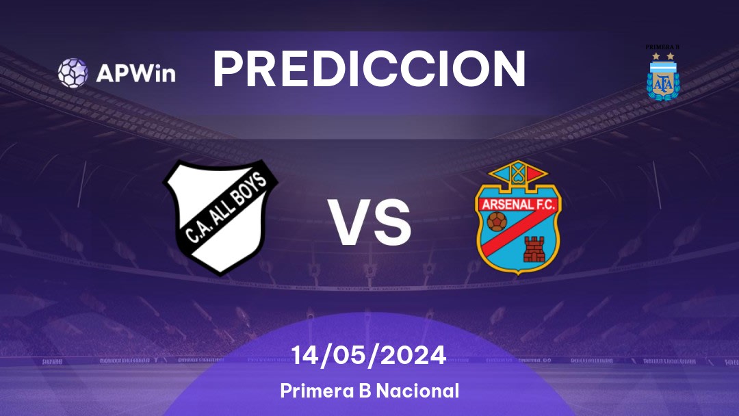 Predicciones All Boys vs Arsenal de Sarandí: 13/05/2024 - Argentina Primera B Nacional