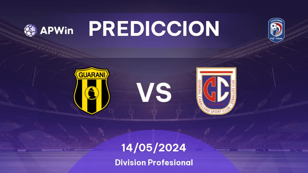 Predicciones Guaraní vs General Caballero JLM: 13/05/2024 - Paraguay Division Profesional