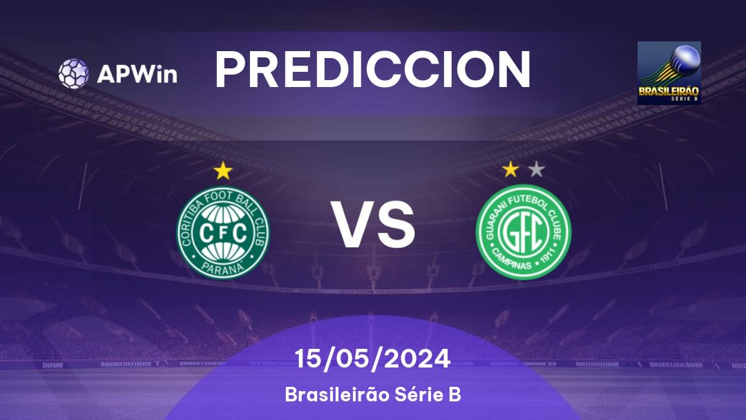 Predicciones Coritiba vs Guarani: 15/05/2024 - Brasil Brasileirão Série B