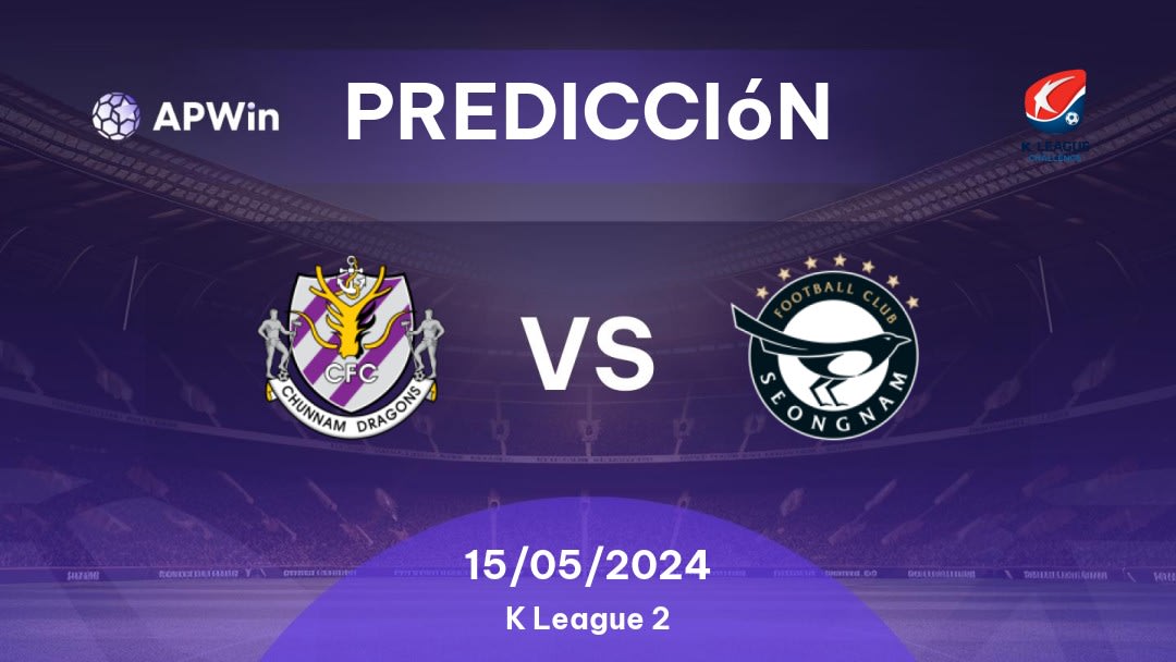 Predicciones Jeonnam Dragons vs Seongnam: 15/05/2024 - Corea del Sur K League 2