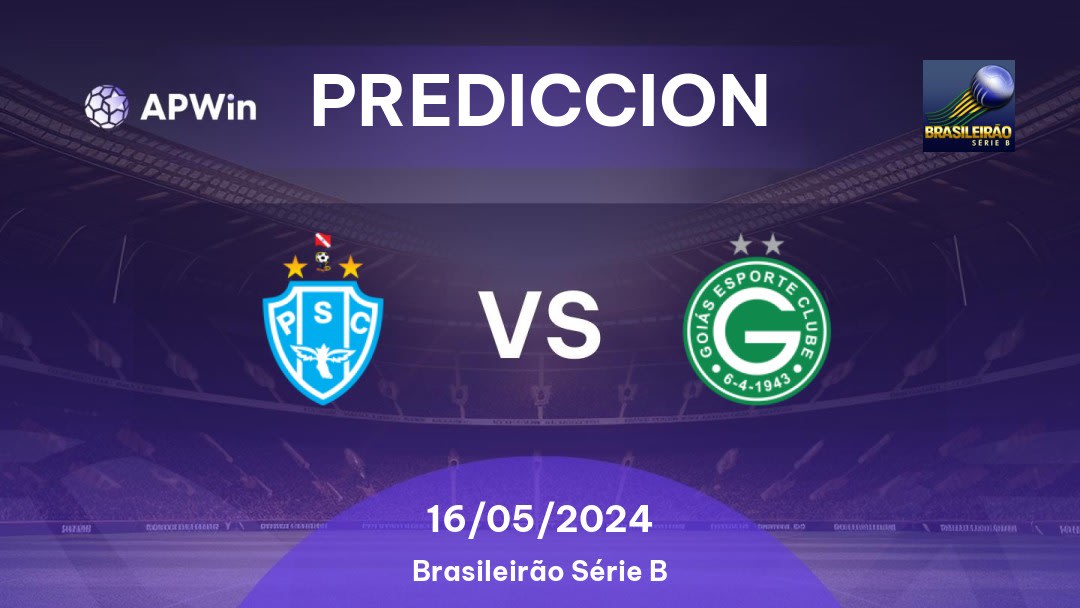 Predicciones Paysandu vs Goiás: 15/05/2024 - Brasil Brasileirão Série B