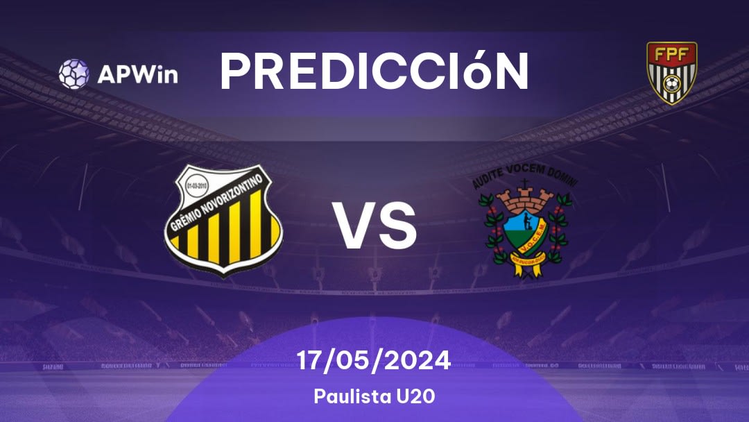 Predicciones Novorizontino U20 vs VOCEM U20: 19/04/2024 - Brasil Paulista U20