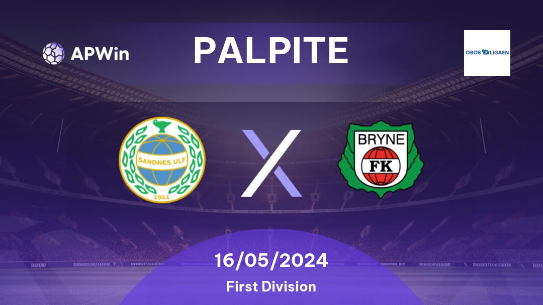 Palpite Sandnes Ulf x Bryne: 16/05/2024 - First Division
