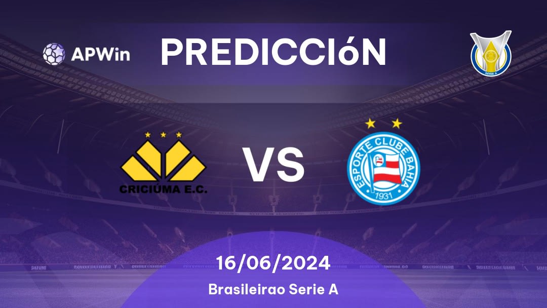 Predicciones Criciúma vs Bahia: 23/05/2024 - Brasil Copa do Brasil