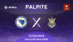 Palpite Bósnia e Herzegovina x Ucrânia: 21/03/2024 - Eliminatórias da Eurocopa