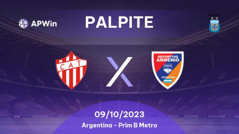 Palpite Talleres Remedios x Deportivo Armenio: 09/10/2023 - Prim B