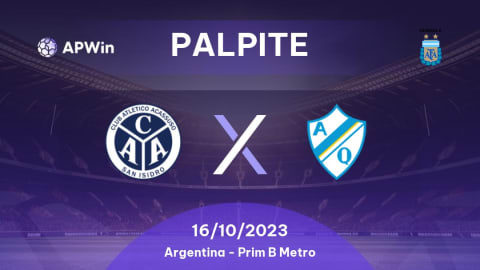 Palpite Acassuso x Argentino Quilmes: 16/10/2023 - Prim B Metro