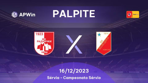 Radnicki Nis vs Vojvodina futebol palpites 16/12/2023