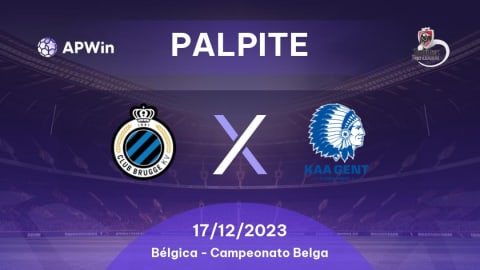 Palpite: Club Brugge x Gent – Campeonato Belga (Jupiler League) – 17/12/2023