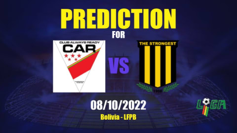 Prediction Club Always Ready vs The Strongest: 08/10/2022 - Bolivia - LFPB  | APWin