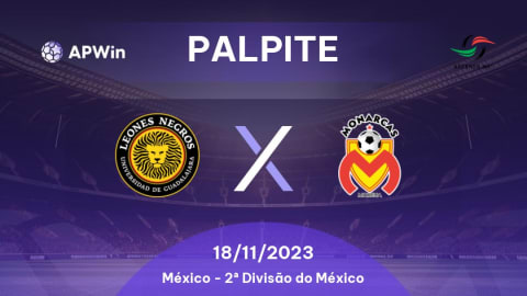 Palpite Leones Negros de la Universidad de Guadalajara x Morelia:  24/03/2023 - 2ª Divisão do México | APWin