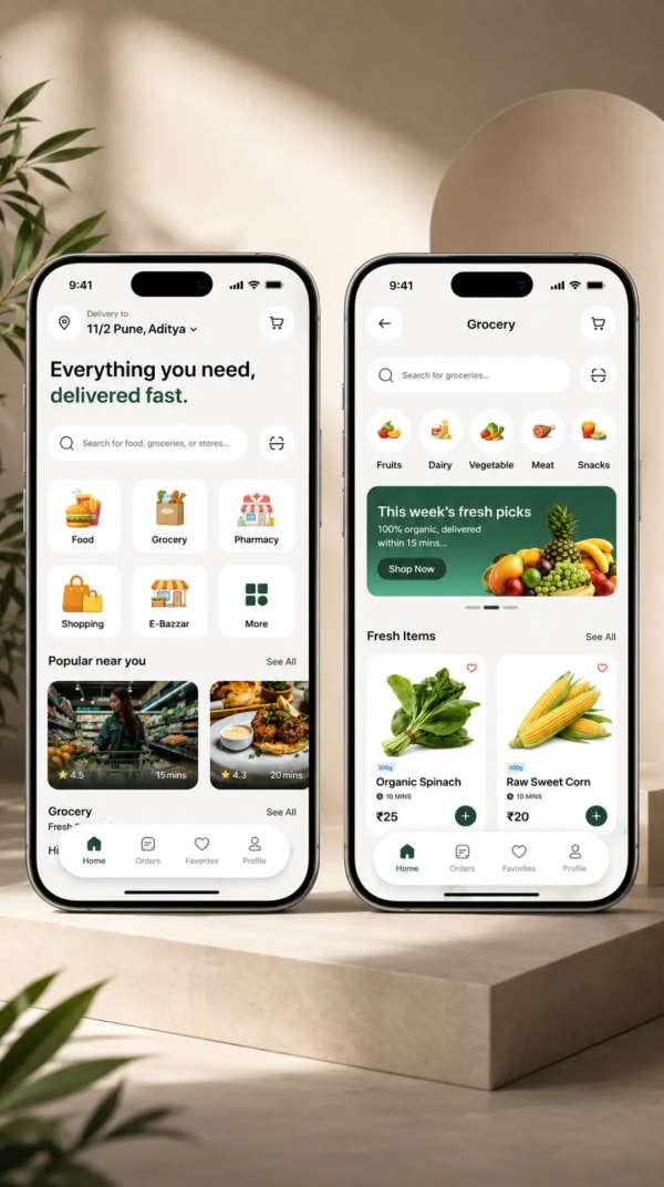 FreshCart - Grocery Delivery App website interface concept by Digital Excellence