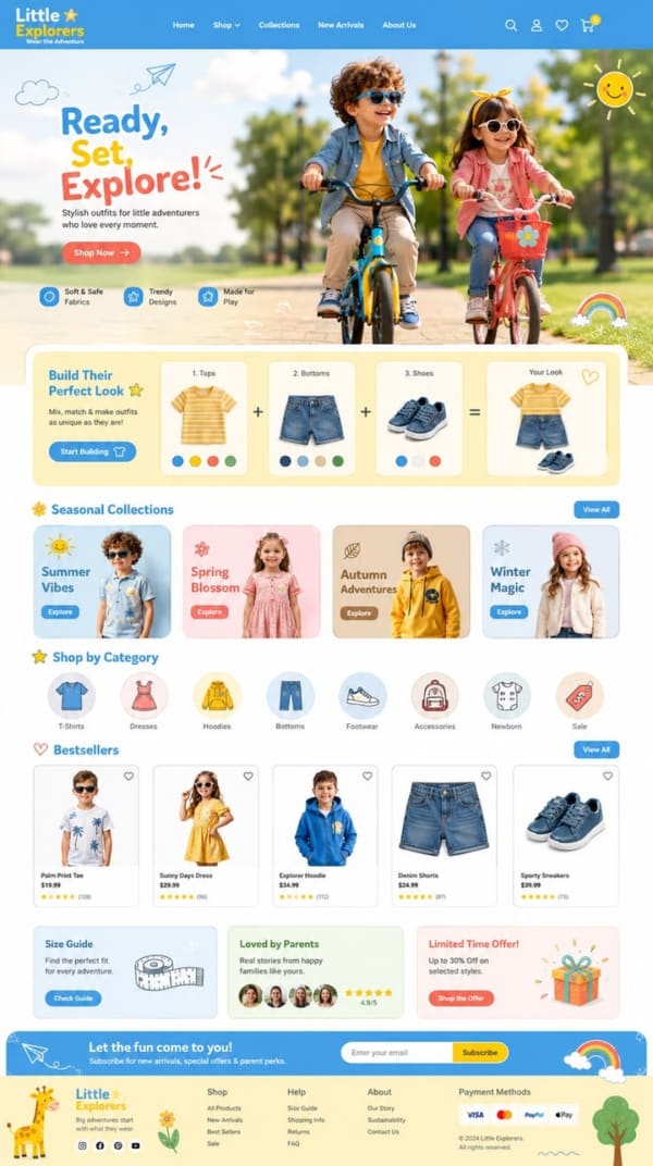 Little Explorers website interface concept by Digital Excellence