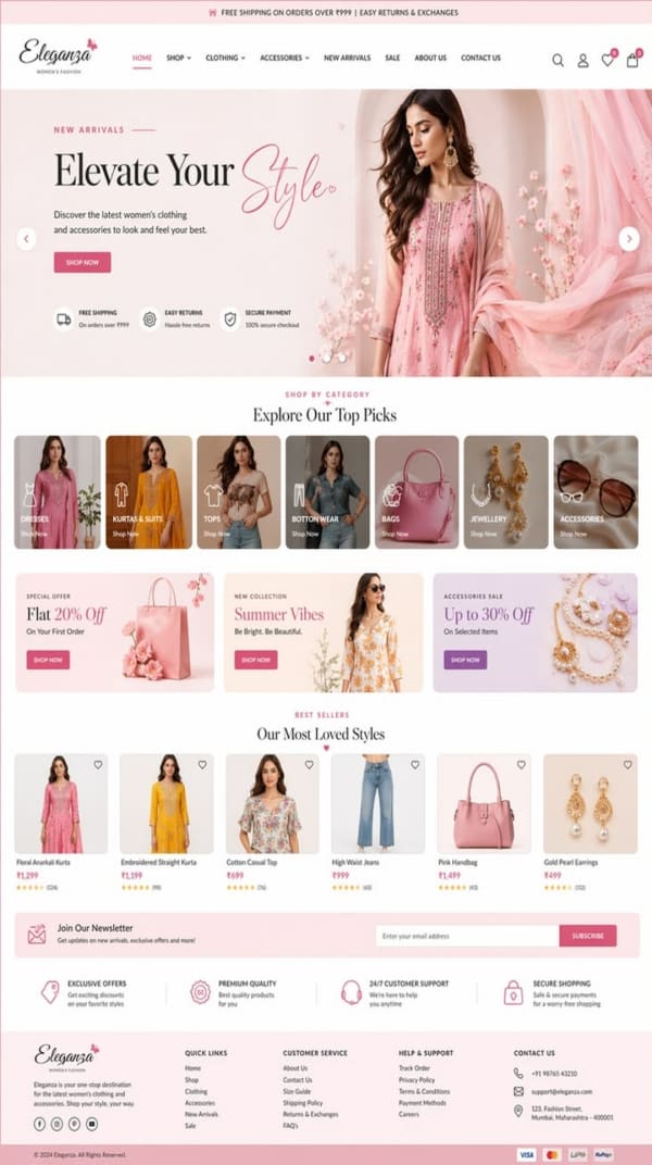 Eleganza website interface concept by Digital Excellence
