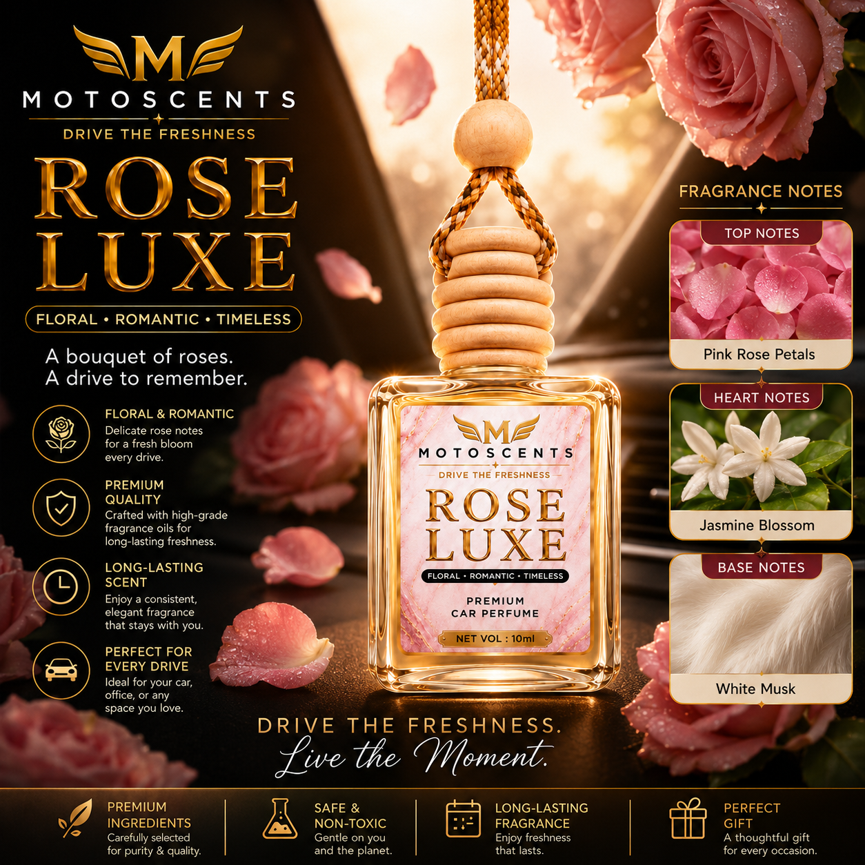 Rose Luxe Fresh Car Perfume