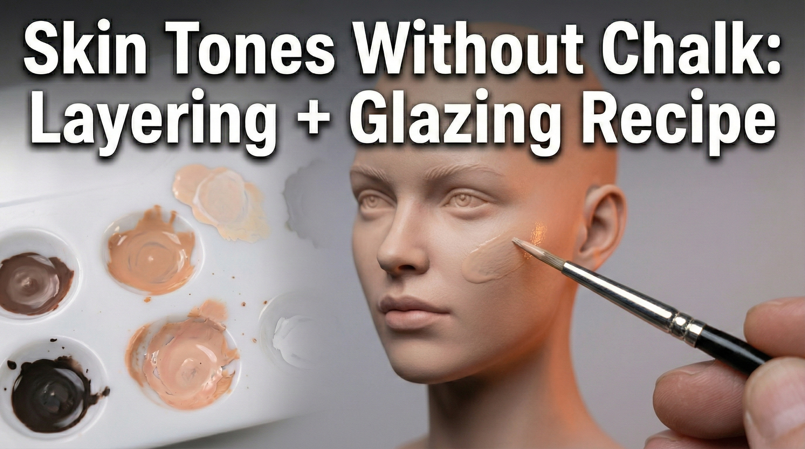 Macro close-up of a painted miniature face with smooth transitions