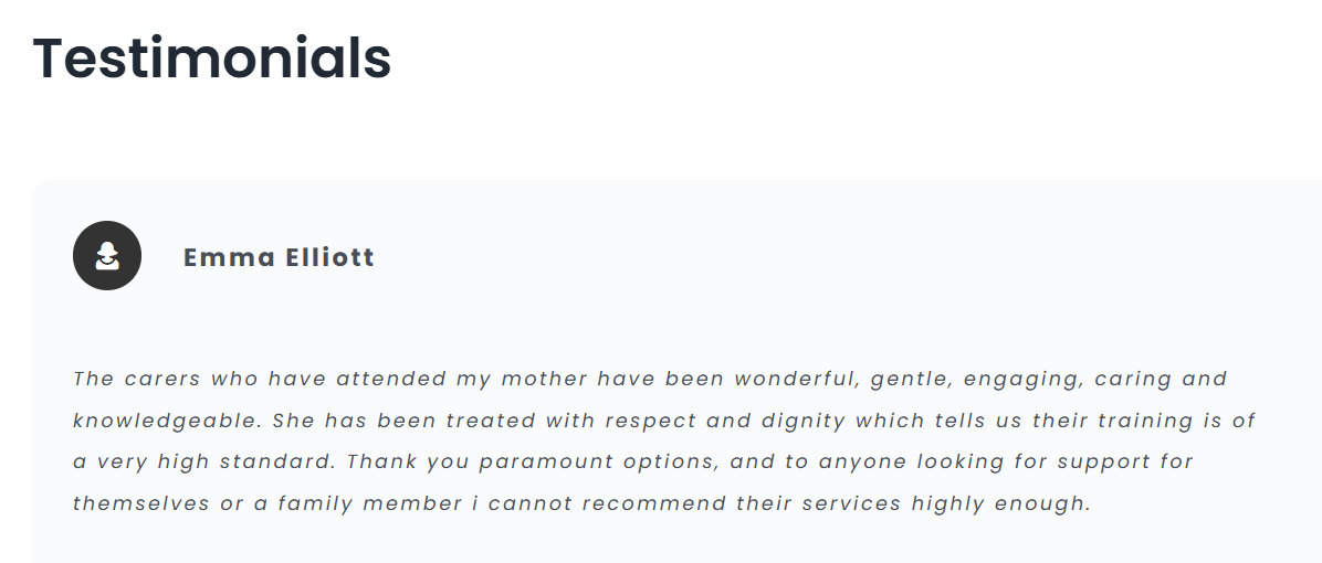 Paramount Options testimonial