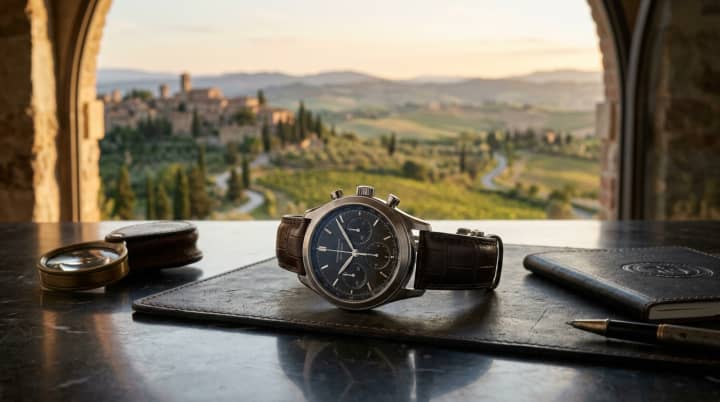Luxury chronograph-style watch for grounded Rolex resale offers