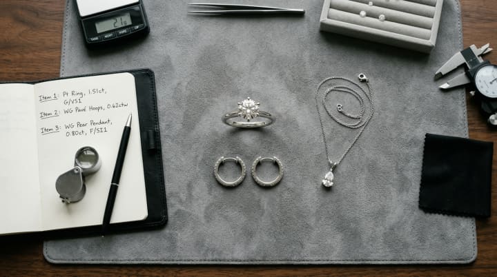 Diamond jewelry and mounts evaluated for outright purchase offers