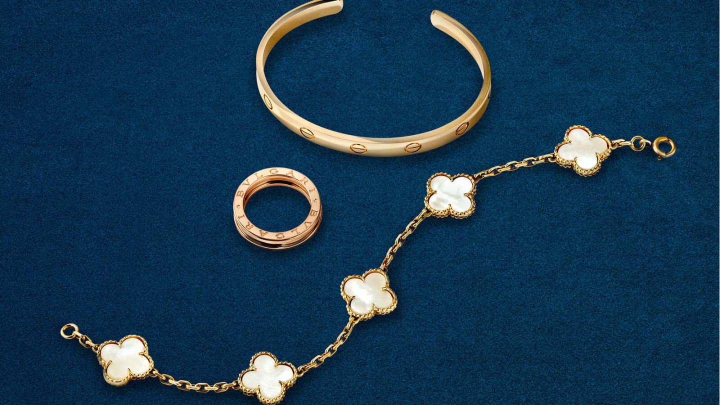 Fine luxury jewelry - gold and diamond pieces for collateral evaluation or purchase