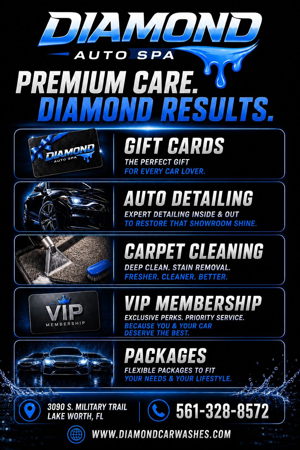 Diamond Auto Salon promotional offer flyer