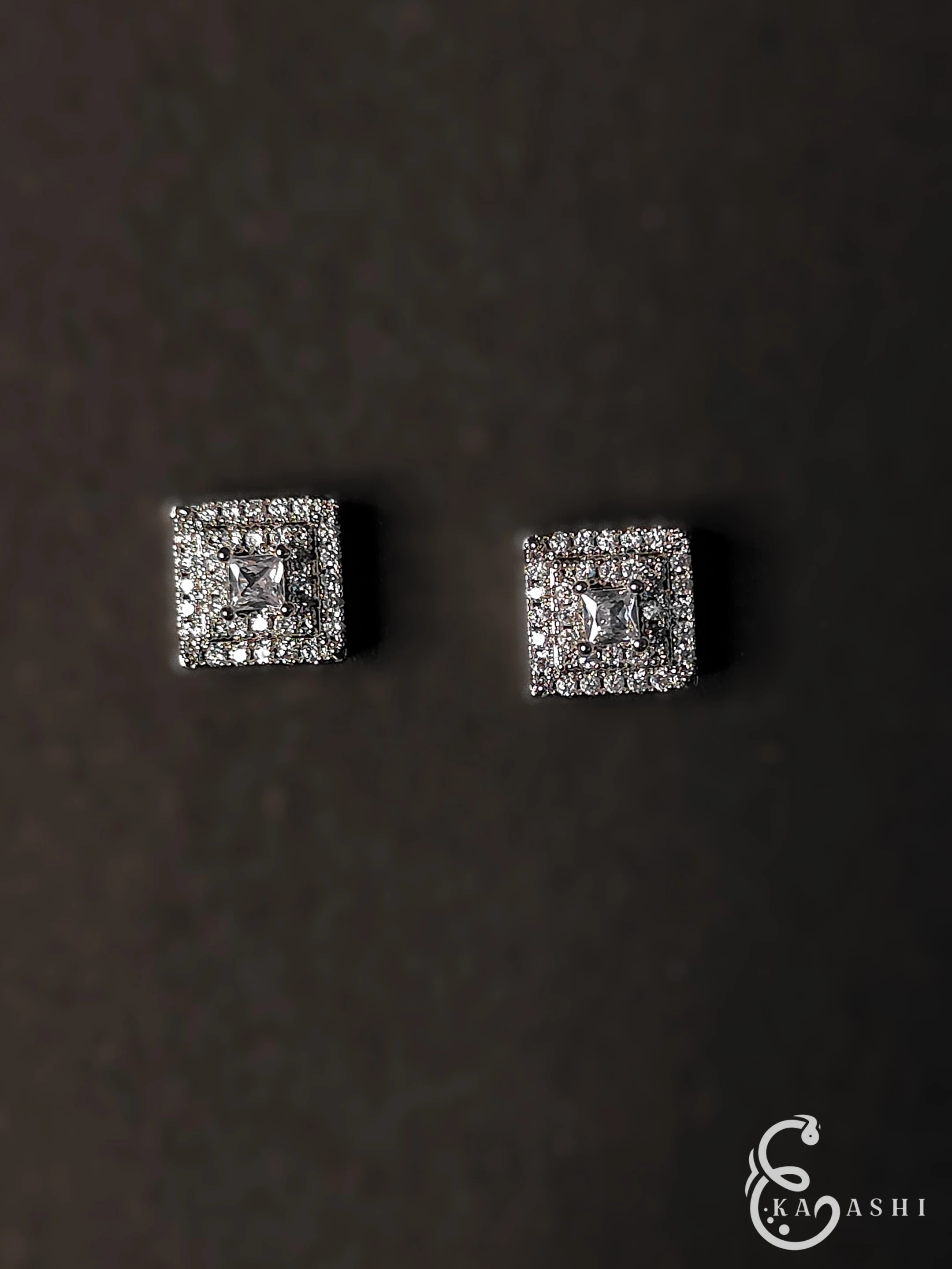Ekaashi Pave Square Studs