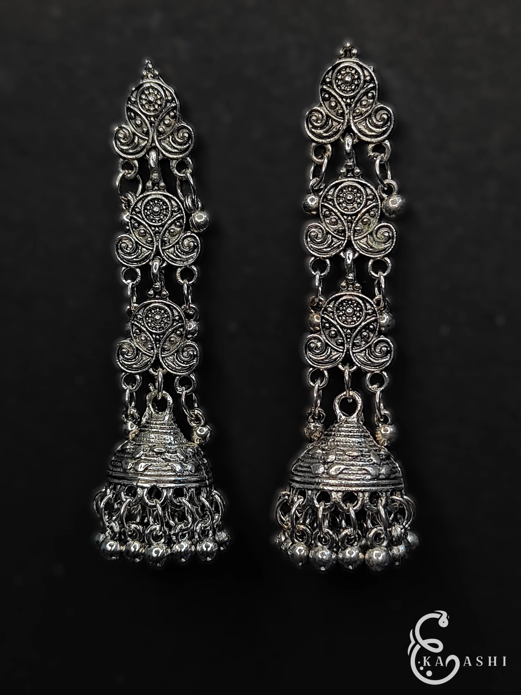 Ekaashi Tiered Motif Jhumkas