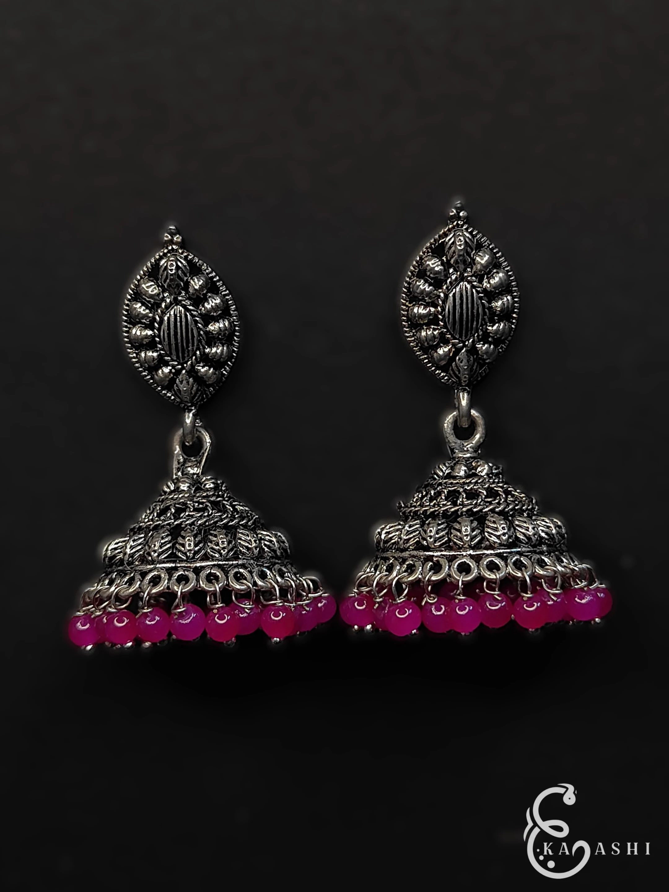 Ekaashi Rosy Bead Jhumkas