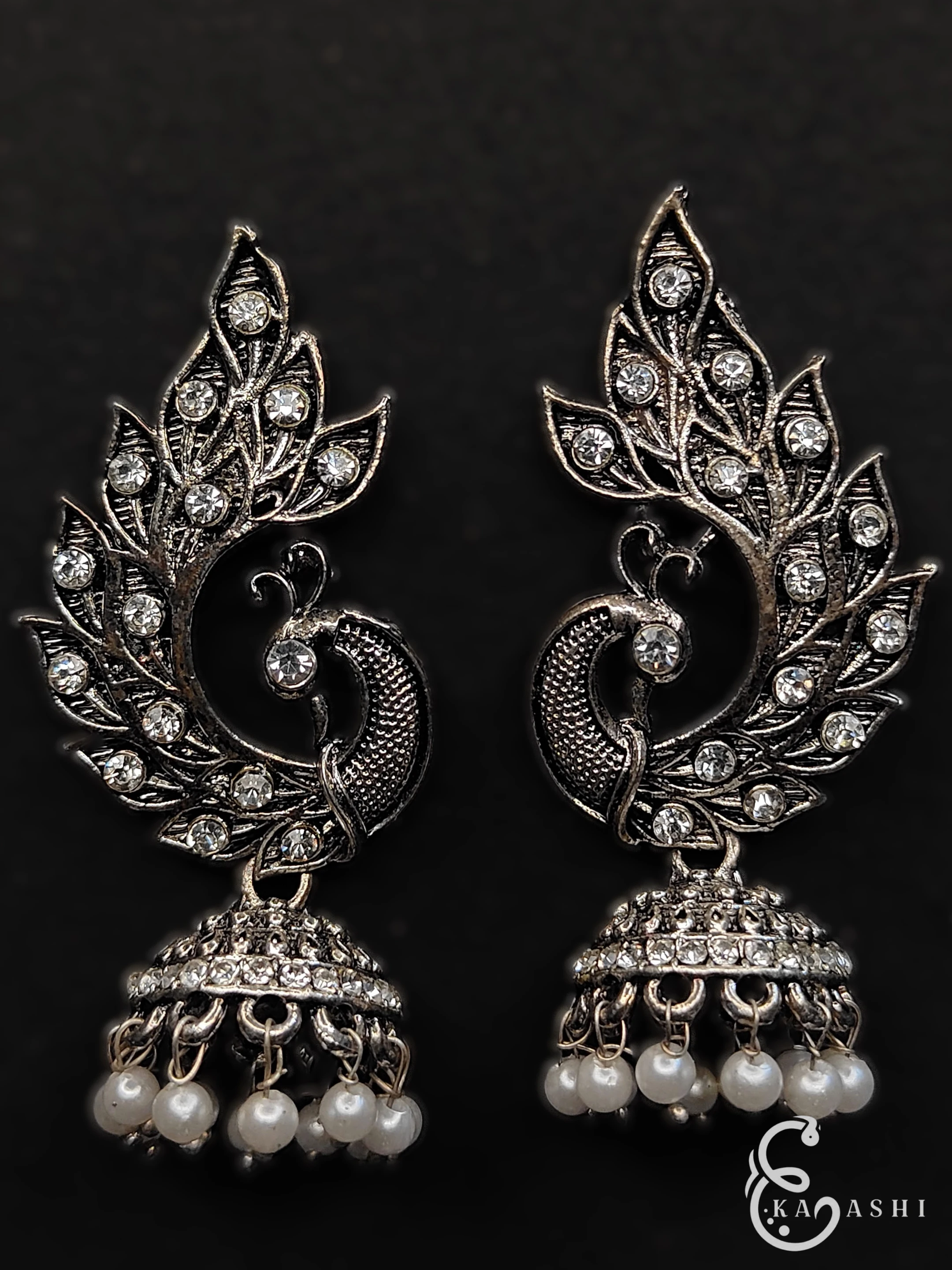 Ekaashi Majestic Peacock Jhumkas
