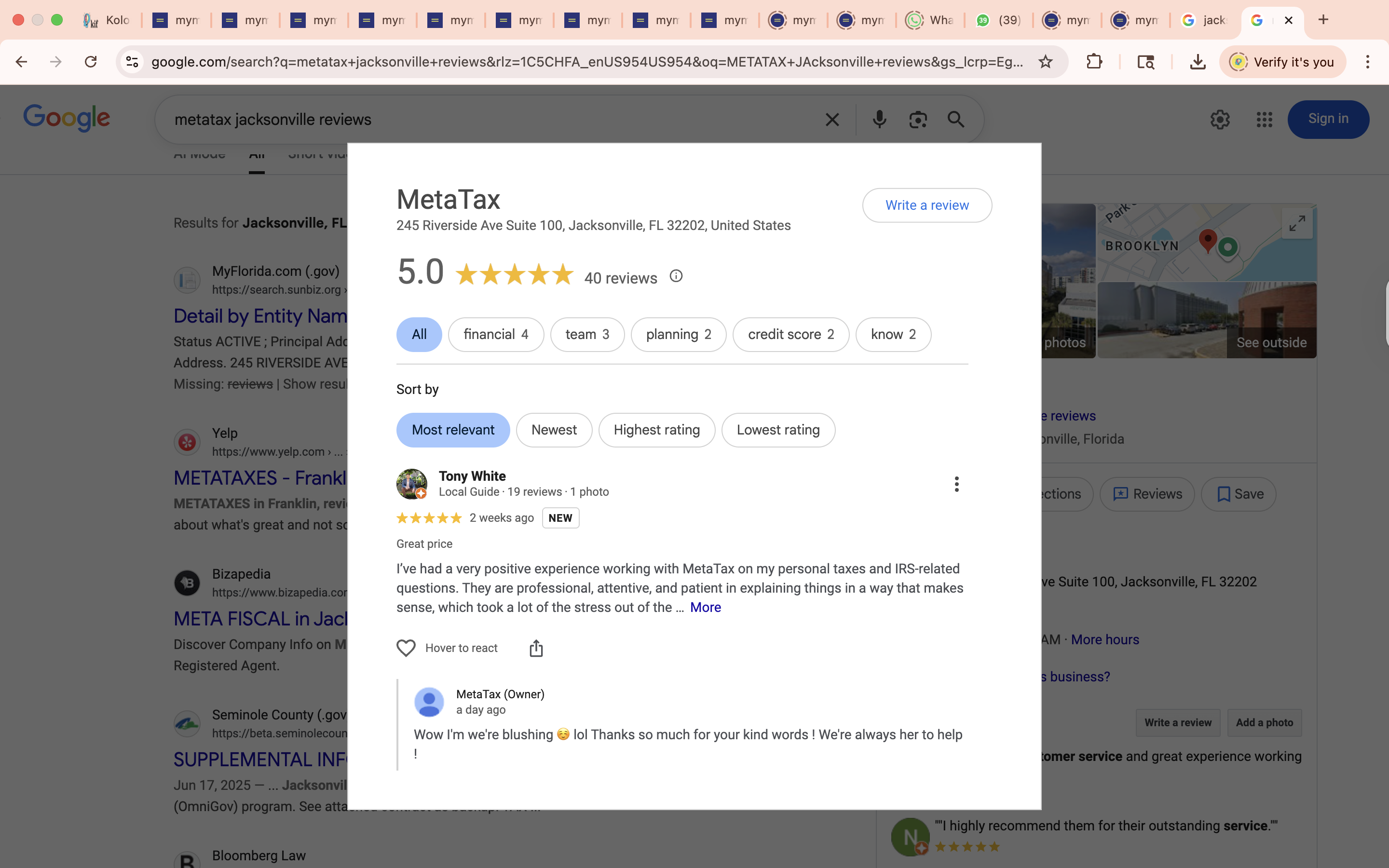 Client testimonials collage