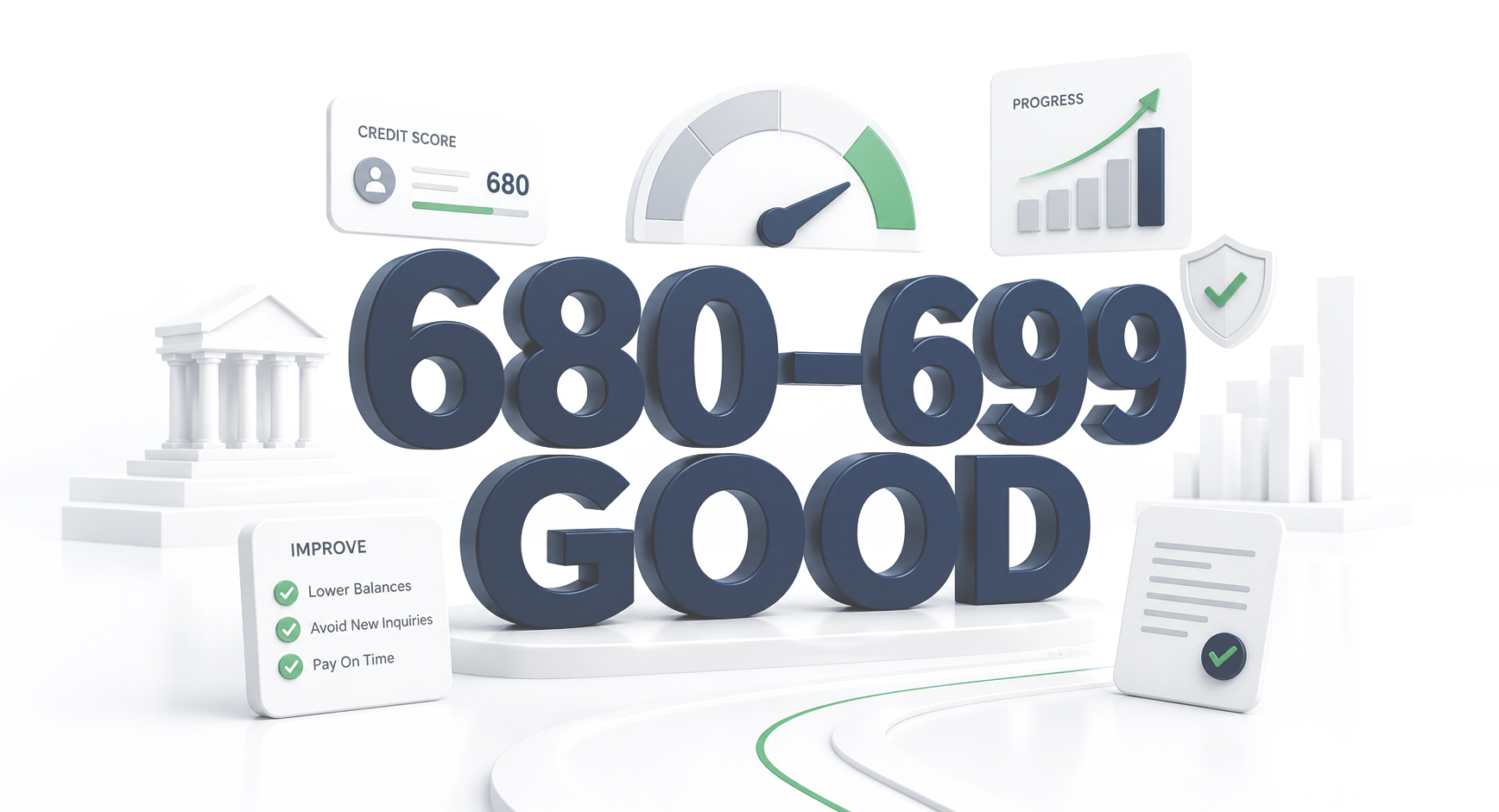 680 to 699 good credit score illustration