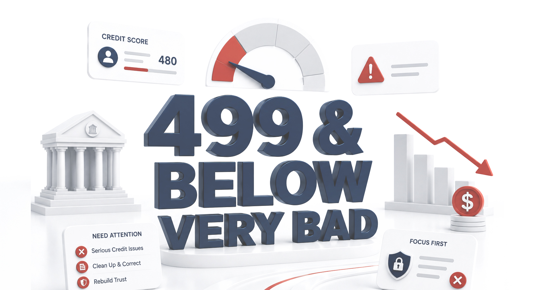 499 and below very bad credit score illustration